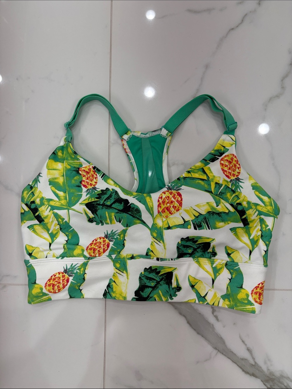 Wildfox Green & Yellow Pineapple Print Sports Bra